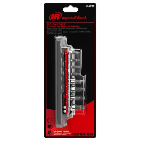 Ingersoll-Rand 8Pc Metric Non-Slip Hex Bit Socket Set 752041